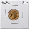 Image 1 : 1914 $2 1/2 Indian Head Quarter Eagle Gold Coin