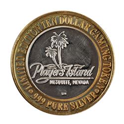 .999 Fine Silver Players Island Casino $10 Casino Limited Edition Gaming Token
