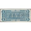Image 2 : 1864 $5 Confederate States of America Note