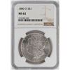 Image 1 : 1880-O $1 Morgan Silver Dollar Coin NGC MS62