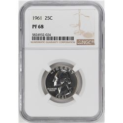 1961 Proof Washington Quarter Coin NGC PF68