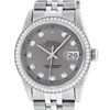 Image 2 : Rolex Men's Stainless Steel Slate Grey Diamond 36MM Datejust Wristwatch