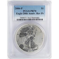 2006-P $1 Reverse Proof American Silver Eagle Coin PCGS PR70