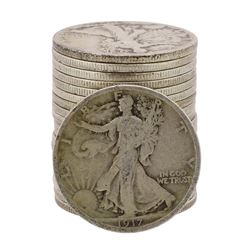 Roll of (20) Assorted Date 1929 and Earlier Walking Liberty Half Dollar Coins