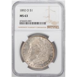 1892-O $1 Morgan Silver Dollar Coin NGC MS63