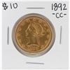 Image 1 : 1892-CC $10 Liberty Head Half Eagle Gold Coin