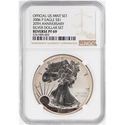 2006-P $1 Reverse Proof American Silver Eagle Coin NGC PF69