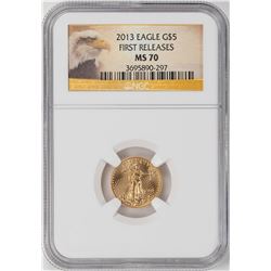 2013 $5 American Gold Eagle Coin NGC MS70 Early Releases