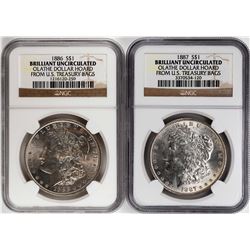 Lot of 1886-1887 $1 Morgan Silver Dollar Coins NGC Brilliant Uncirculated