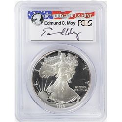 1989-S $1 Proof American Silver Eagle Coin PCGS PR69DCAM Moy Signature