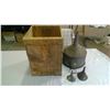 Image 1 : 3 METAL FUNNELS &WOODEN BOX