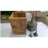 Image 2 : 3 METAL FUNNELS &WOODEN BOX