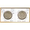 Image 1 : 1943 CANADIAN SILVER 50 CENT PIECES (2) - Narrow Date & Wide Date Types