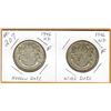 Image 1 : 1946 CANADIAN SILVER 50 CENT PIECES (2) - Narrow Date & Wide Date Types