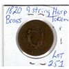 Image 2 : 1820 brass 9 string harp token