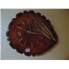 Image 2 : Wooden tree slab clock with barley stocks