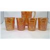 Image 2 : Carnival Glass Pitcher & 6 Tumblers (Grape Pattern)
