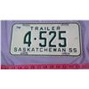 Image 1 : 1955 SASKATCHEWAN TRAILER LICENSE PLATE
