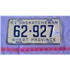 Image 1 : 1957 SASKATCHEWAN LICENSE PLATE