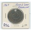 Image 1 : 1967 MAPLE LEAF MEDALLION COIN