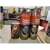 Image 2 : (5) OIL TINS (4 EMPTY CO-OP, 1 ATF FULL)