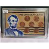 Image 1 : Lot of 7 1982 U.S. Lincoln cents in custom hard plastic holder. Includes both 1982D and 1982 no mint