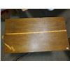 Image 2 : SINGER OAK TOP CAST BASE TABLE 36" X 20"