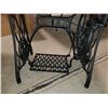Image 3 : SINGER OAK TOP CAST BASE TABLE 36" X 20"
