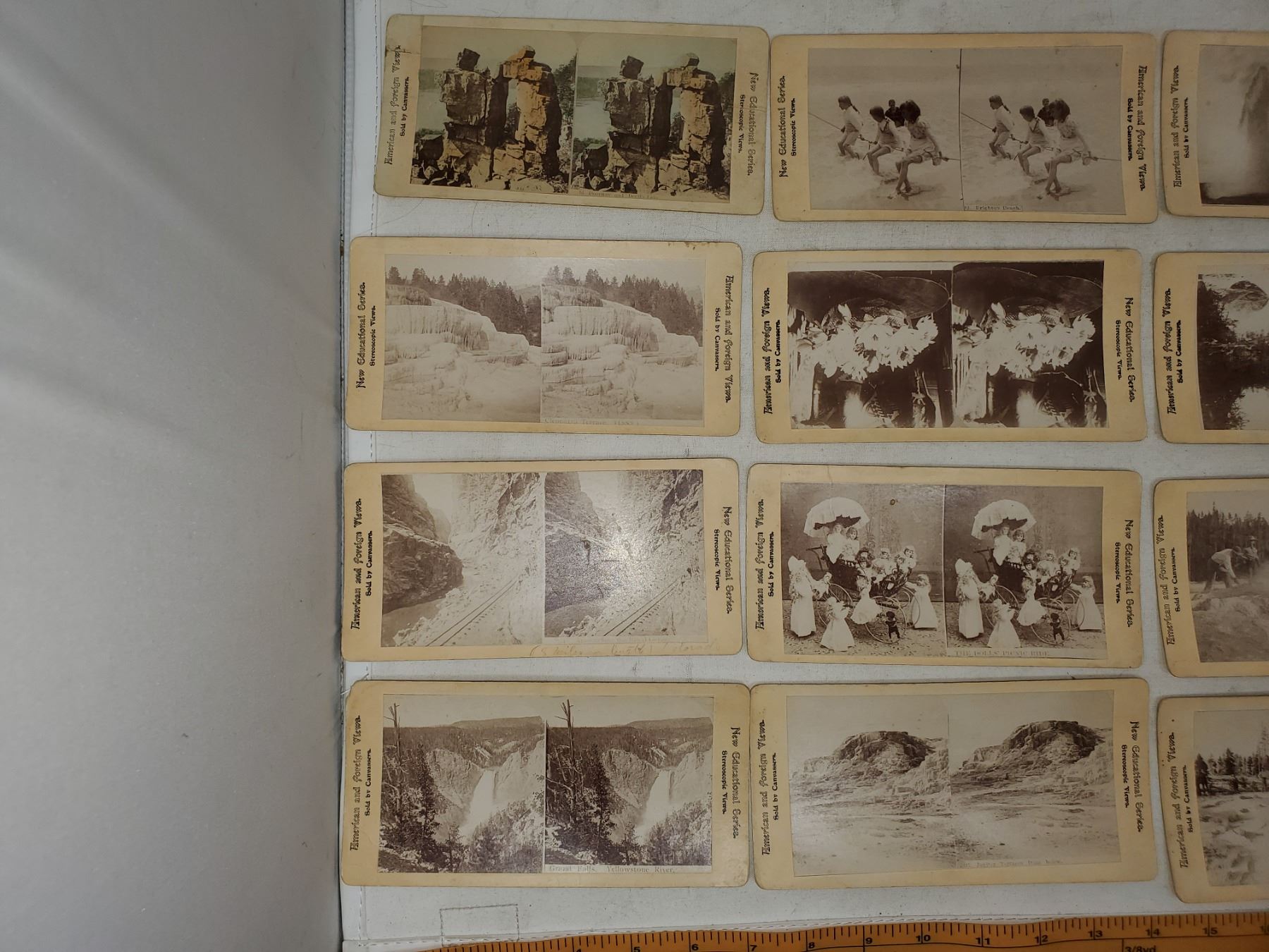 STEREOSCOPE CARDS EDUCATING 16 VIEWS