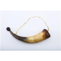 19RH-139 CARVED POWDER HORN