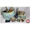 Image 1 : Collector Combo - Anchor Theme : Sunshine Pacific Hat Box, Brass Ship Door Knocker, Matchbox Holder,