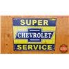 Image 1 : Repro Tin Sign: Chevrolet Super Service (12" x 16")