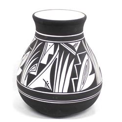 Ute Mountain Hand Painted Ceramic Vase by Padilla
