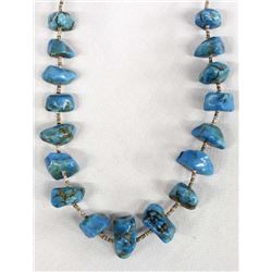 Navajo Shell Heishi Large Turquoise Nugget Necklac