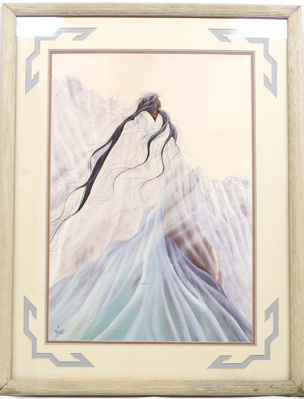 Native American Signed Print by William Rabbit