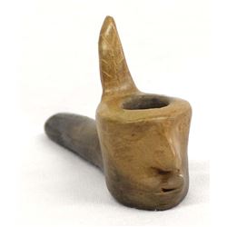 Catawba Figural Pottery Pipe by D. Hawk Sanders