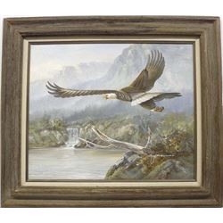 Original Framed M.P. Elliott Eagle Painting