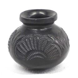 Miniature Oaxacan Blackware Pottery Jar