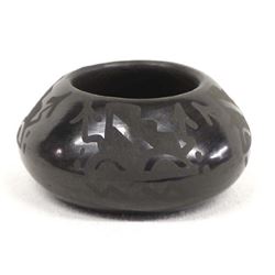 Santa Clara Matte on Black Pottery Bowl, Sisneros