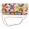 Image 1 : Embroidered Velvet Flower Clutch Purse
