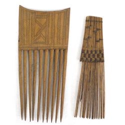 2 Vintage African Tribal Hair Combs
