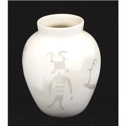 Navajo Petroglyph Ceramic Pottery by A. Redhorse