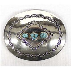 Navajo Sterling Turquoise Belt Buckle