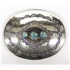Image 1 : Navajo Sterling Turquoise Belt Buckle