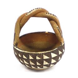 Historic Early 1930s Isleta Pottery Basket
