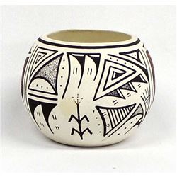Native American Isleta Pueblo Pottery Bowl