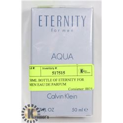 50ML BOTTLE OF ETERNITY AQUA FOR MEN