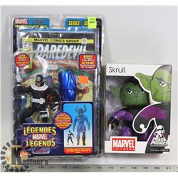 LOT OF 2 MARVEL TOYS, SKRULL  AND DAREDEVIL