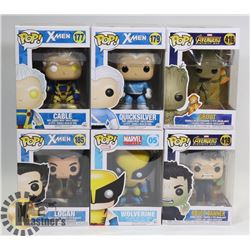 LOT OF 6 ASSORTED FUNKO POP VINYL FIGURES.
