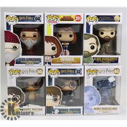 LOT OF 6 ASSORTED FUNKO POP VINYL FIGURES.